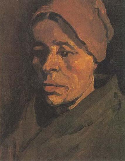 Vincent Van Gogh Head of a Peasant Woman with a brownish hood china oil painting image